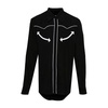 BALMAIN Black Lycocell Shirt with Contrasting Arrows for Men