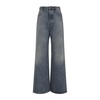 Washed Denim Wide Leg Jeans