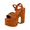 Brown Platform Sandals with Buckle