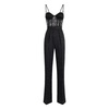 Black Jacquard Jumpsuit Palazzo Trousers