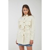 Cream Fringed Jacket with Adjustable Waist