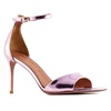 Pink Mirror Leather Pointy Toe Sandals