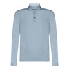 Clear Blue Polo with Three-Button Closure