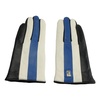 Cavalli Class Elegant Black and Blue Lambskin Gloves