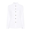 White Long Sleeve Shirt Poplin Collar