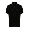 Black Polo Shirt Striped Edge Logo