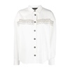 crystal-embellished fringed cotton shirt