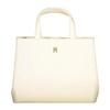 Beige Women's Bag with Adjustable Strap and Logo