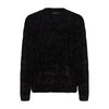 Velvet Knit Sweater with Logo Patch