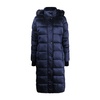 Blue Iridescent Nylon Belted Down Jacket