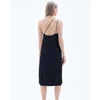 Black Asymmetric Seersucker Dress