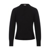 Black Wool Cashmere Sweater Ribbed Detail