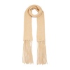 Fluffy Knit Logo Scarf Cream