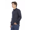 Trend Blue Linen Shirt, Slim Fit, Button Closure