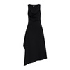 Stretch cotton canvas asymmetric dress