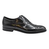 Black Leather Oxford Cap Toe Shoes