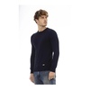 Blue Wool Crew Neck Sweater