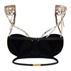 Black Velvet Mini Top with Crystal Adorned Straps