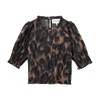 Leopard Print Cropped Top with Smock Details