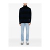 Navy Blue Striped Wool Sweater