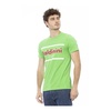 Green Cotton T-Shirt Men's Round Neck