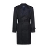 Blue Wool Gabardine Double-Breasted Trench Coat