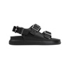 ALEXANDER MCQUEEN Men's Black Hybrid Double Buckle Sandals for SS24