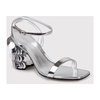 Silver Sequin Heeled Sandals