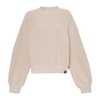 Beige Wool Blend Crew Neck Sweater