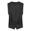 Black Pinstripe Vest with Front Pockets