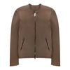 Brushed Zip Racer Jacket in Box-Taupe