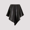 Asymmetric leather miniskirt