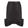 Black Taffeta Bow Peplum Midi Skirt