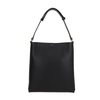 Black Leather Tote Bag with Gold Hardware