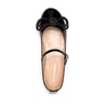 Black Flat Shoes with Crystal Bow