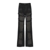 Black Cotton Jeans with Crystal Inserts