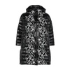 Black Padded Coat with Floral Embroidery