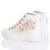 White Lace Platform Sneakers