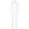 White Silk Blend Jumpsuit with Chain-Link Detailing