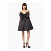 Black Bow Front Flared Dress