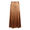 Satin Long Skirt with Cross Zip