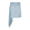 Clear Blue Mae Draped Satin Mini Skirt