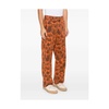 Orange Cotton Canvas Tapered Leg Pants