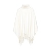 White Wool Cashmere Poncho Cape