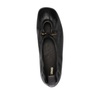 Black Leather Keyhole Detail Flat Shoes