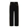 Black Slim Fit Jeans with Cropped Length