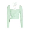 Spearmint Stretch Crêpe Cut Top