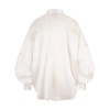 White Silk Blend Puffed Sleeve Shirt