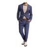 Blue Wool Suit with Button Closure