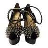 Studded Black Suede Platform Pumps